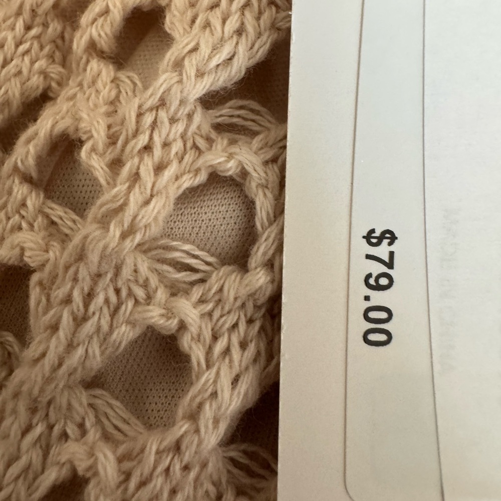 Steve Madden Crochet Knit Maxi Skirt Cream Lined NWT Size L - Picture 4 of 7